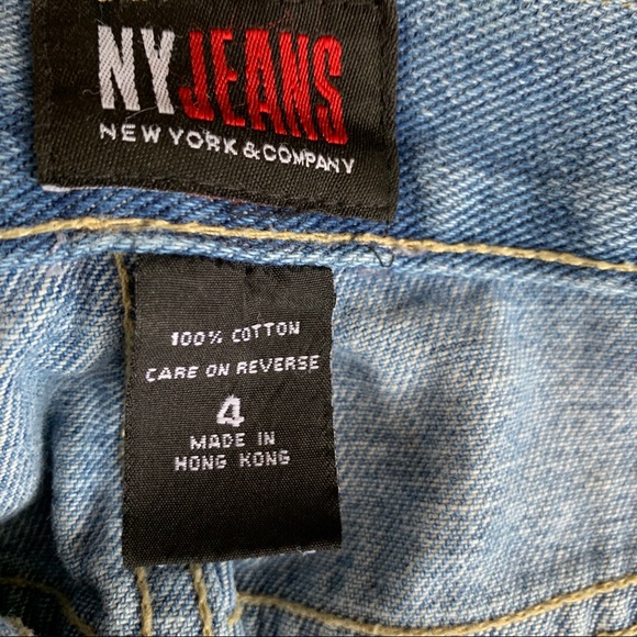 Vintage NY&Co Light Blue Silver Shimmer Jeans Sz 4 - Picture 3 of 5